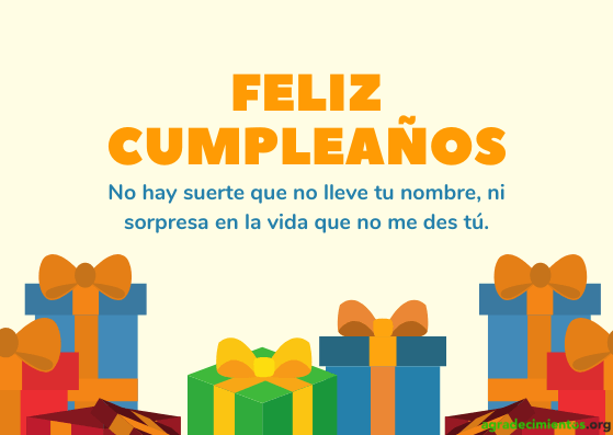 Feliz Cumpleaños suerte y sorpresa de tenerte