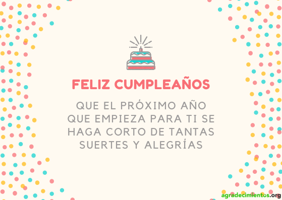 Feliz cumpleaños suerte y alegria