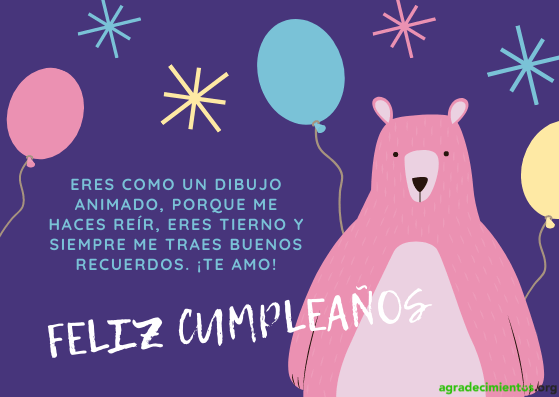 Feliz cumpleaños tierno te amo